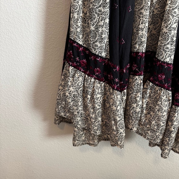 Free People Women's Not Your Grandmas Patchwork Embroidered Maxi Skirt Size M - Picture 9 of 12